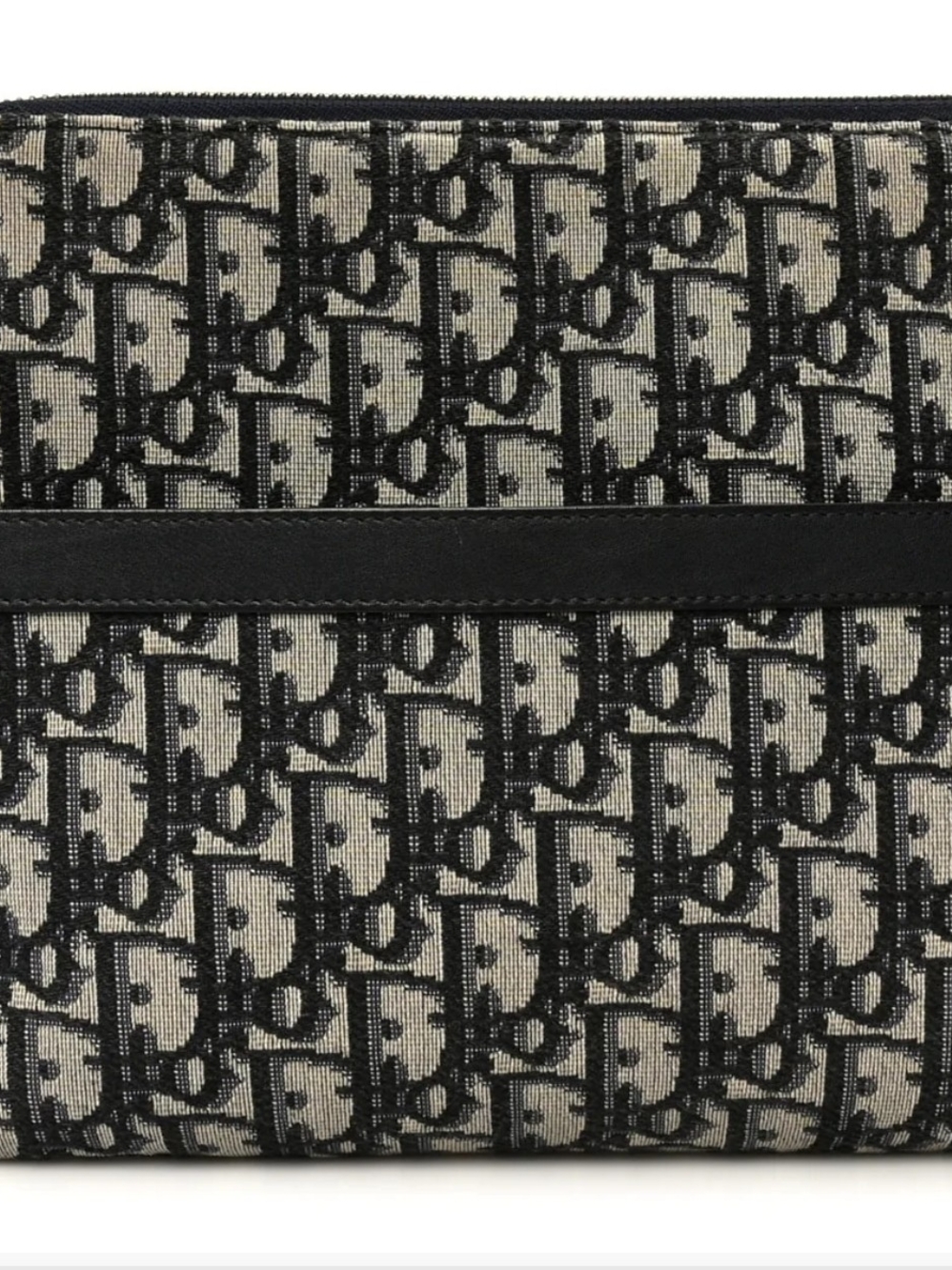 Christian DIOR Monogram Canvas Clutch in Black and Cream
